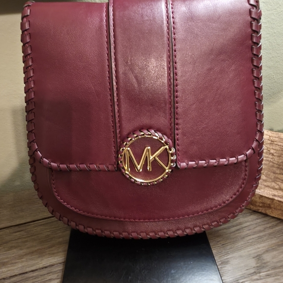 Michael Kors Oxblood Whipstich Messenger Bag, Crossbody Or Top Handle - Picture 7 of 8